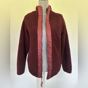 A&F Burgundy Teddy Quilted Jacket